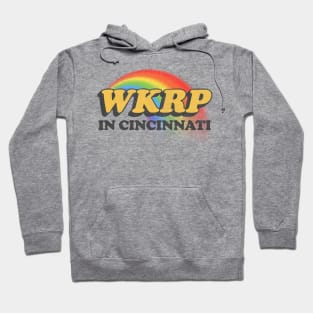 WKRP In Cincinnati Vintage-Style Faded Tribute Logo Design Hoodie